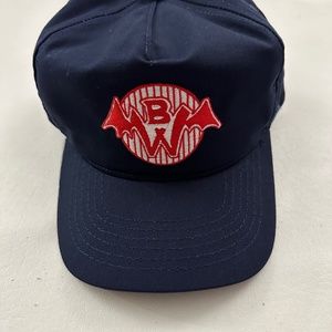 New Batwing Logo Embroidered Graphic Blue Snapback Cap Hat One Size